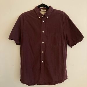 H&M Burgundy Short Sleeve Button Up